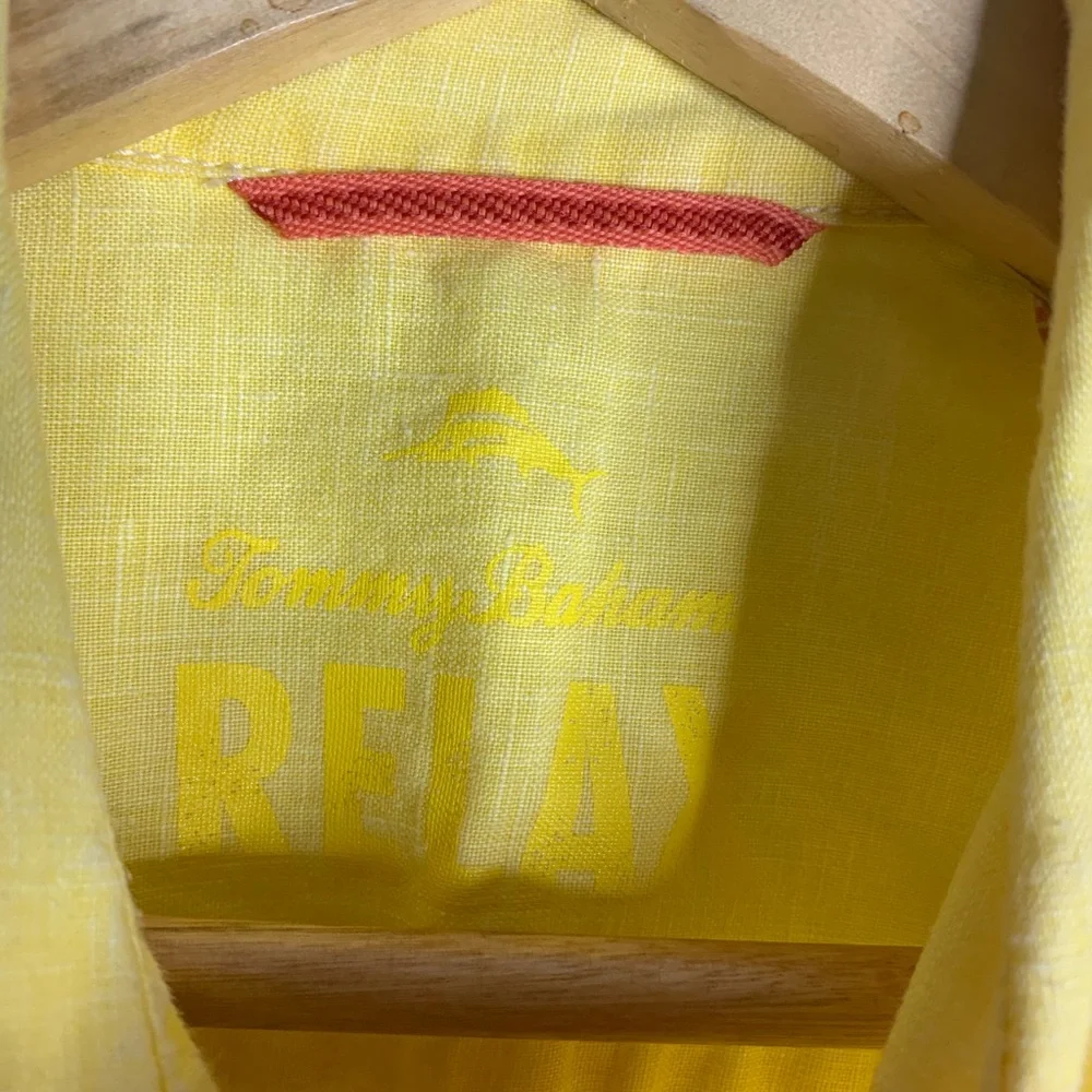 tommy bahama relax linen‎ shirt Yellow CPS12